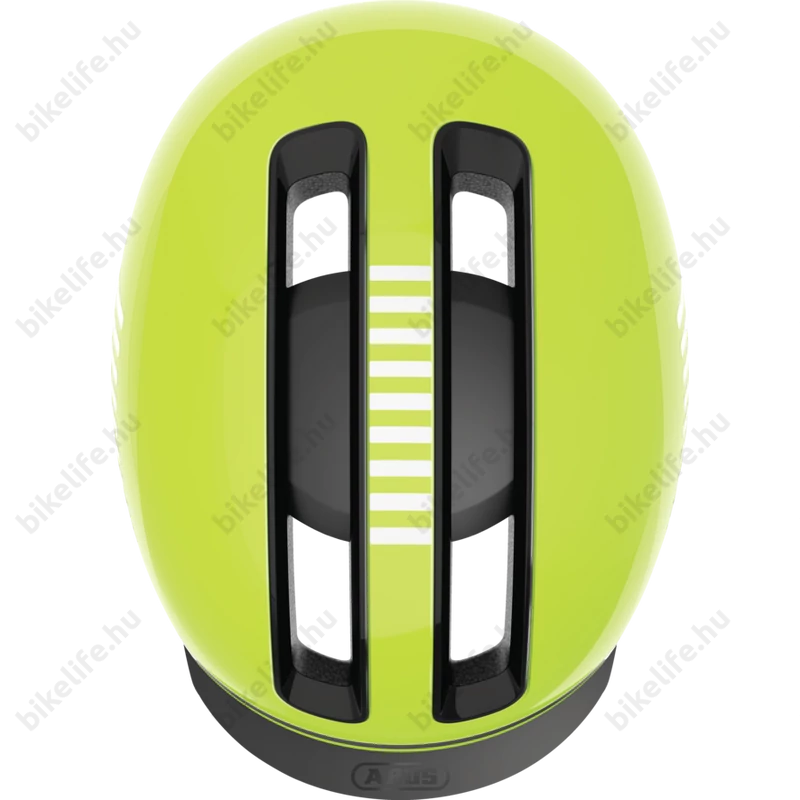 Abus HUD-Y felnőtt városi bukósisak In-Mold, mágneses hátsó lámpa, signal yellow L (57-61cm)