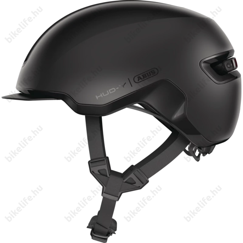 Abus HUD-Y felnőtt városi bukósisak In-Mold, mágneses hátsó lámpa, velvet black L (57-61cm)