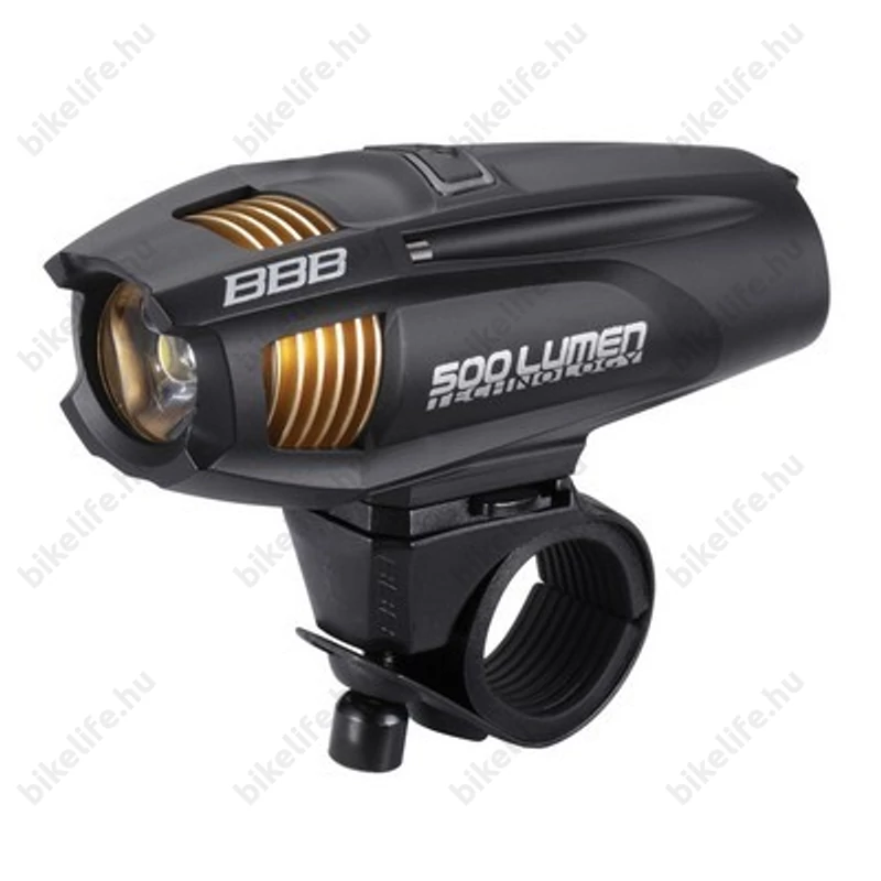 BBB BLS-72 Strike elemes első lámpa LED-es, 2300 mAh-s akkumulátorral, 500 lumen fényerő, fekete