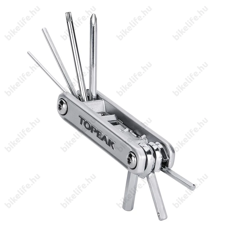 Topeak X-Tool + szerszámkészlet 10 funkciós, ezüst, 112g, imbuszok+torx+csavarhúzók