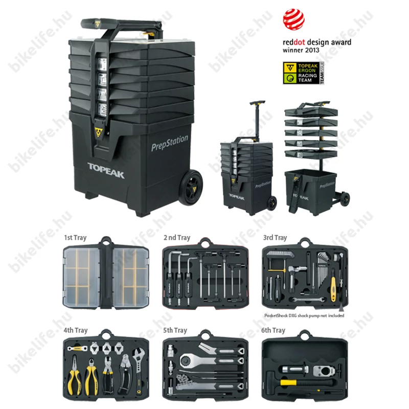 Topeak PrepStation szerszámkészlet, 40 profi szerszámmal, 6 fiók, 5