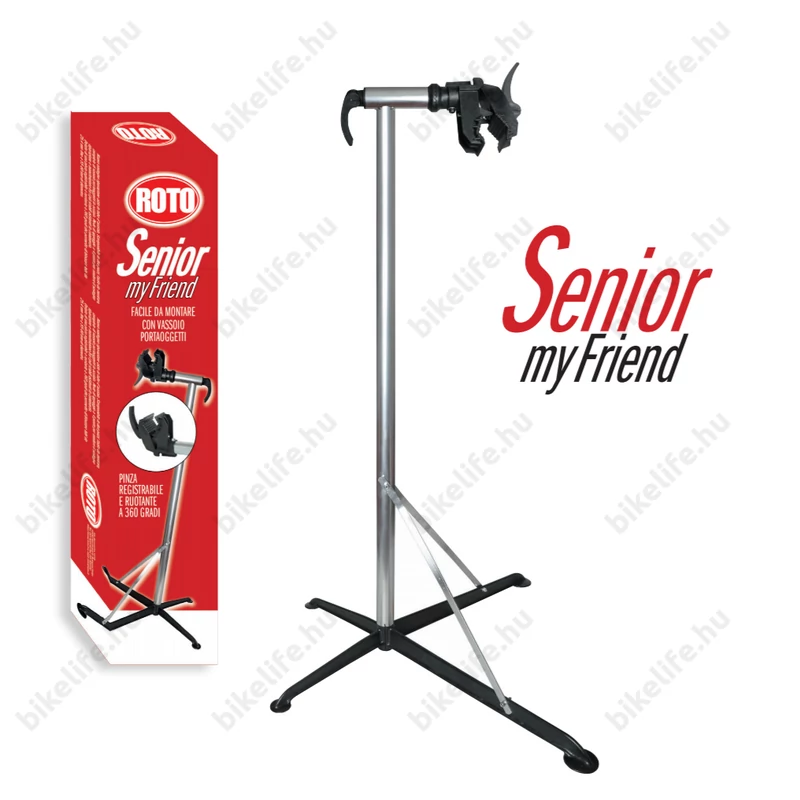 Roto Senior kerékpár szerelőállvány 22-60mm-es vázakhoz, könnyen szétszerelhető-hordozható