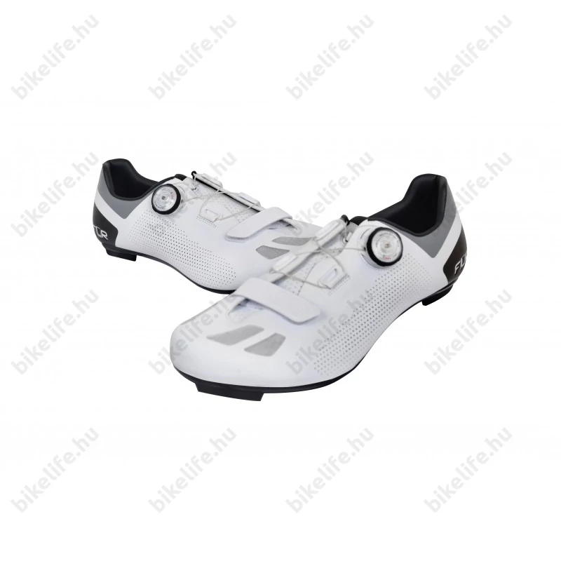 FLR Elite Road F-11 II országúti cipő, karbon talp, Reel Knob damilos fűző, 47-es méret, fehér